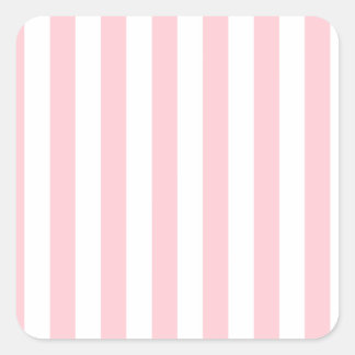 Broad Stripes - White and Pink Square Sticker