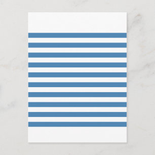 Broad Stripes - White and Steel Blue Postcard