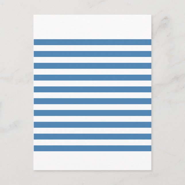 Broad Stripes - White and Steel Blue Postcard (Front)
