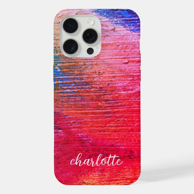 Broad Stroke with Monogram Name iPhone Case (Back)