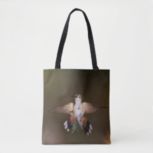 Broad-Tailed Hummingbird showing off Tote Bag