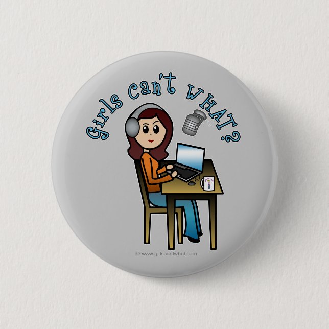 Broadcaster (Light) 6 Cm Round Badge (Front)