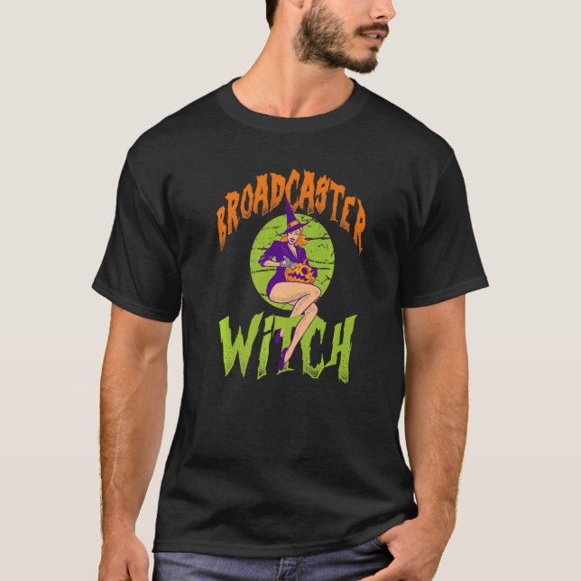 Broadcaster Witch   Broadcaster Halloween T-Shirt (Front)