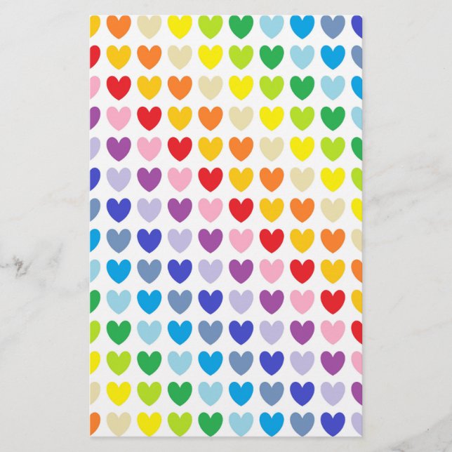 Broader Spectrum Rainbow Hearts Stationery (Front)