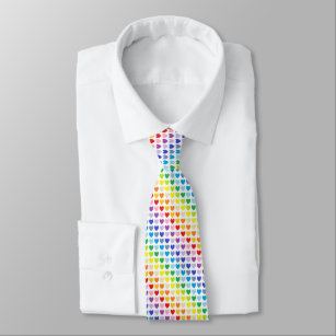 Broader Spectrum Rainbow Hearts Tie