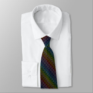 Broader Spectrum Rainbow Outlined Hexagons Black Tie
