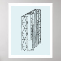 Broadgate Tower - Hand drawn poster