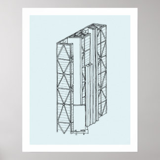 Broadgate Tower - Hand drawn poster