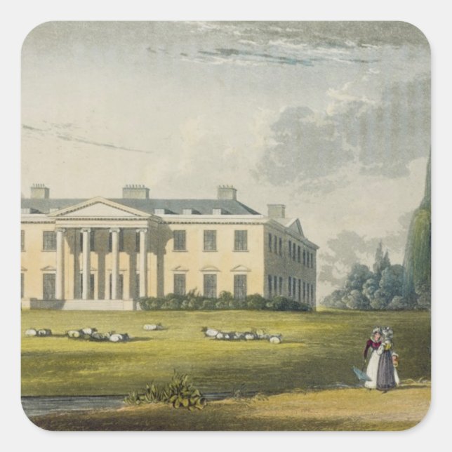 Broadlands, from Ackermann's 'Repository of Arts', Square Sticker (Front)
