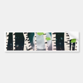 Broadleaved deciduous hardwood Birch Trees Bumper Sticker