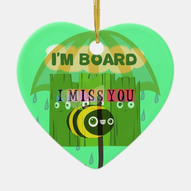 Broadly Speaking I miss You Ceramic Tree Decoration (Front)