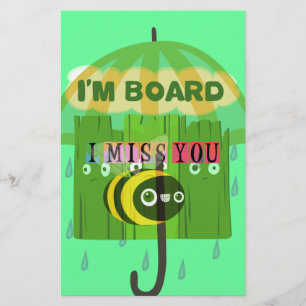 Broadly Speaking I miss You: Inspirational Text  Stationery