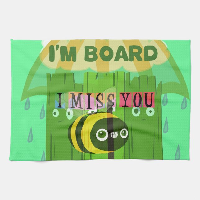 Broadly Speaking I miss You: Inspirational Text  Tea Towel (Horizontal)