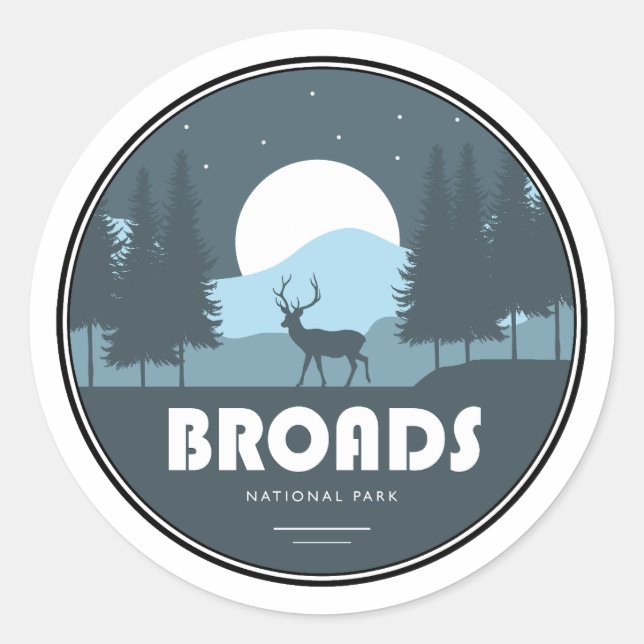 Broads National Park Deer Classic Round Sticker (Front)