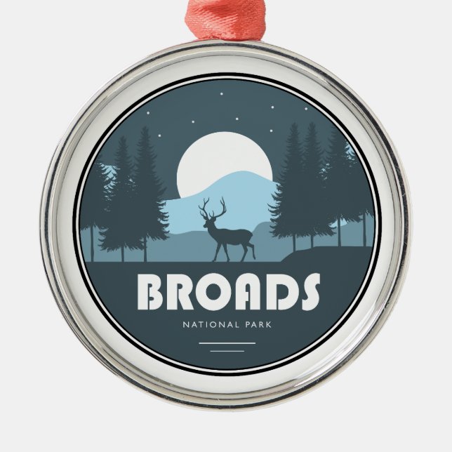 Broads National Park Deer Metal Tree Decoration (Front)