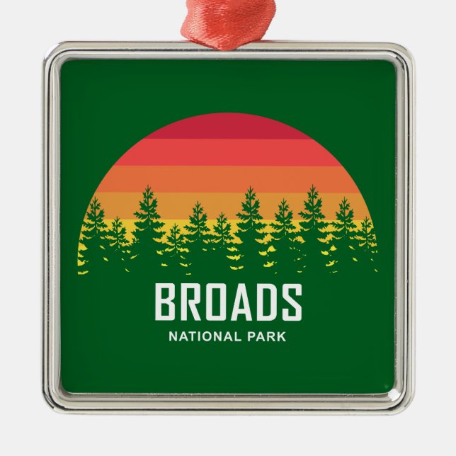 Broads National Park Rainbow Trees Metal Tree Decoration (Front)