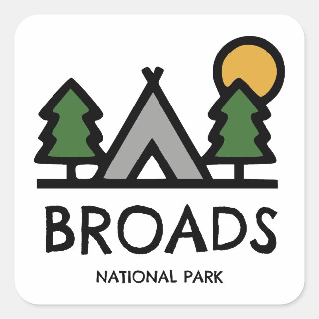 Broads National Park Square Sticker (Front)