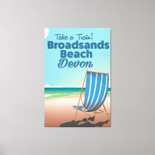Broadsands Beach Devon vintage travel poster Canvas Print