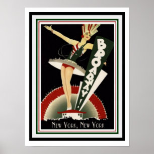 Broadway Art Deco Poster 12 x 16