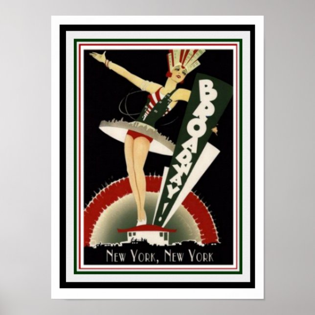 Broadway Art Deco Poster 12 x 16 (Front)