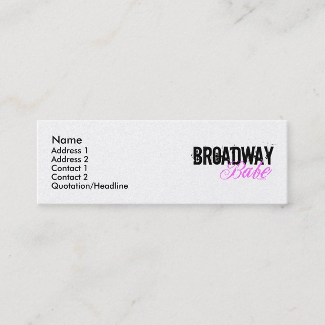 Broadway Babe Mini Business Card (Front)