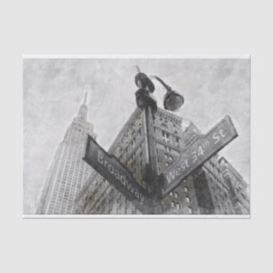 Broadway corner sign  tissue paper