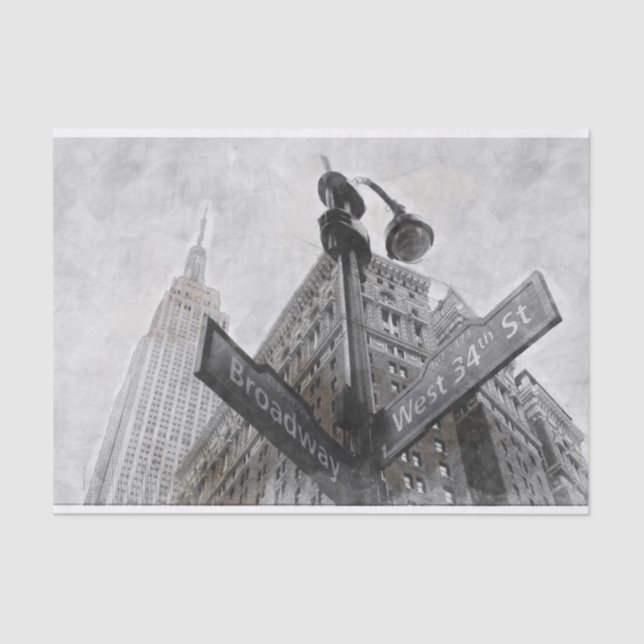 Broadway corner sign  tissue paper (Front)