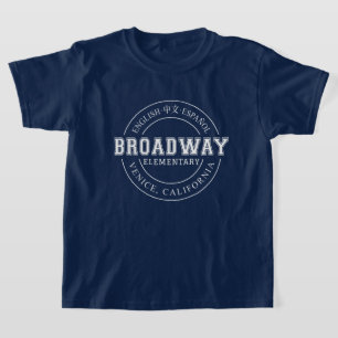 Broadway Elementary School kids round logo shirt