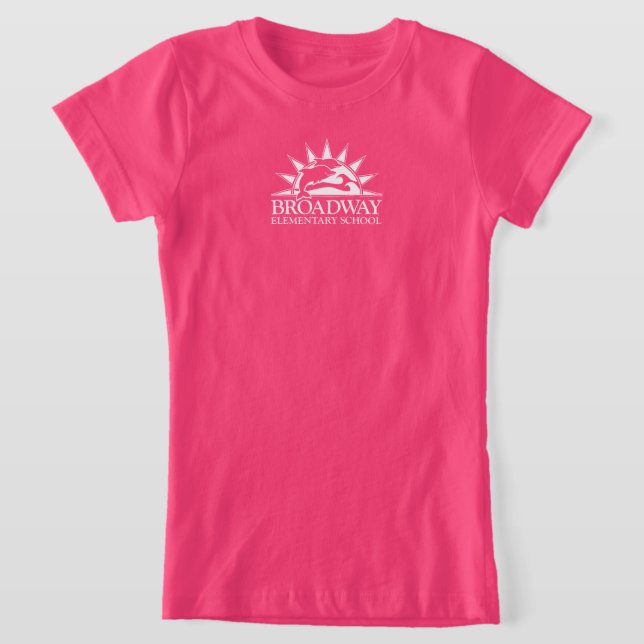 Broadway Elementary white logo kids T-Shirt (Laydown)