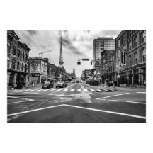 Broadway In Nashville Tennessee Black & White