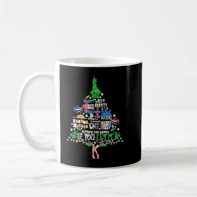 Broadway Musical Theatre Christmas Tree Funny Xmas Coffee Mug (Left)
