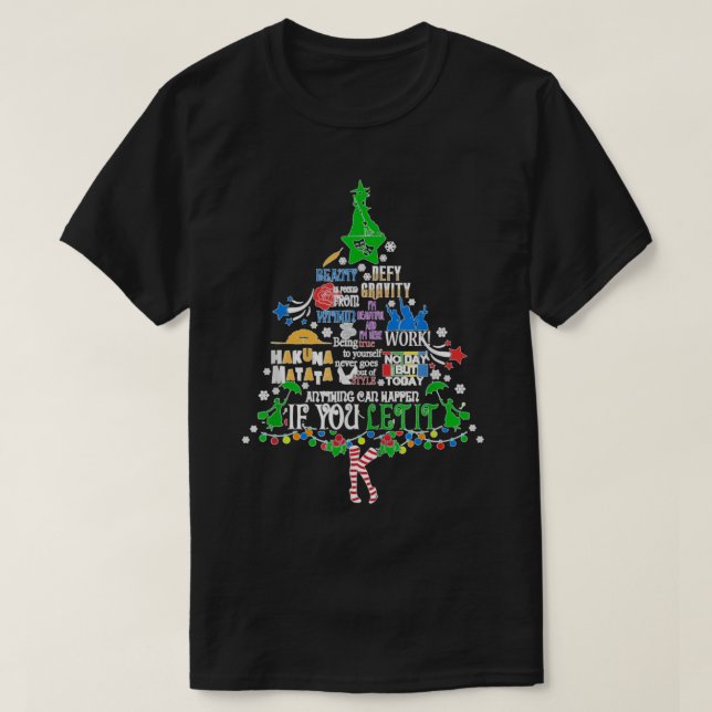 Broadway Musical Theatre Christmas Tree Funny Xmas T-Shirt (Design Front)