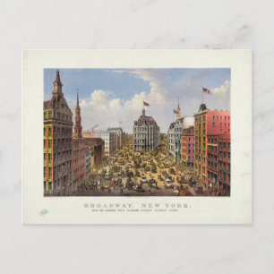 Broadway, New York by Currier & Ives (1875) Postcard