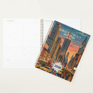 Broadway New York Travel Art Vintage Planner