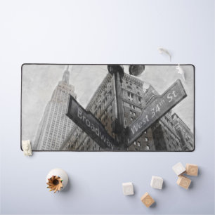 Broadway NYC Desk Mat – Black & White New York 