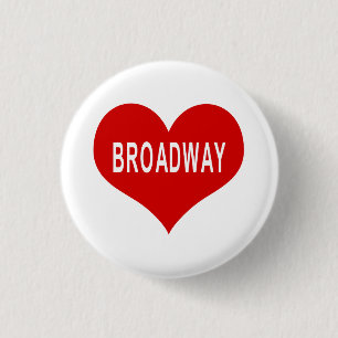 BROADWAY Red Love Heart Button