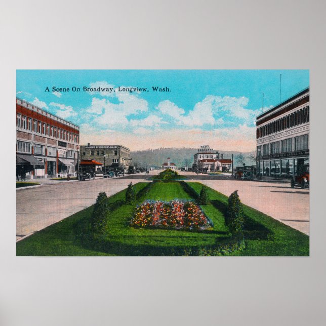 Broadway SceneLongview, WA Poster (Front)