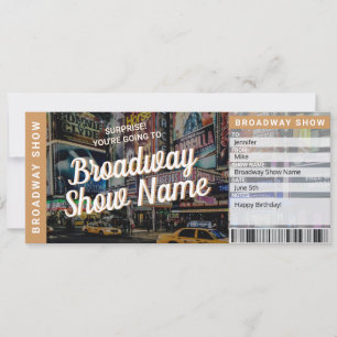 Broadway Show Ticket Musical Theatre Gift Card