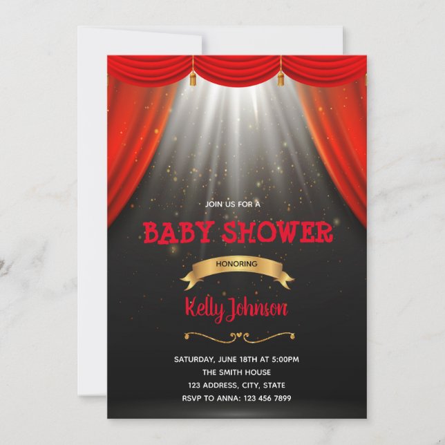 Broadway shower party invitation (Front)
