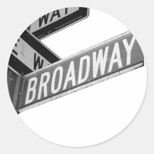 Broadway Sign Classic Round Sticker
