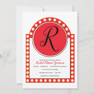 Broadway Sign Marquee Bat Mitzvah Invitation