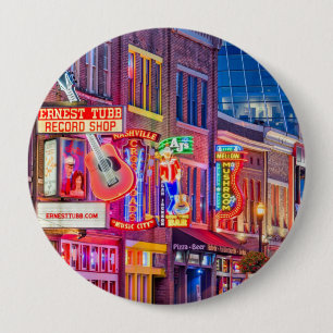 Broadway Street Downtown Nashville Tennessee 10 Cm Round Badge
