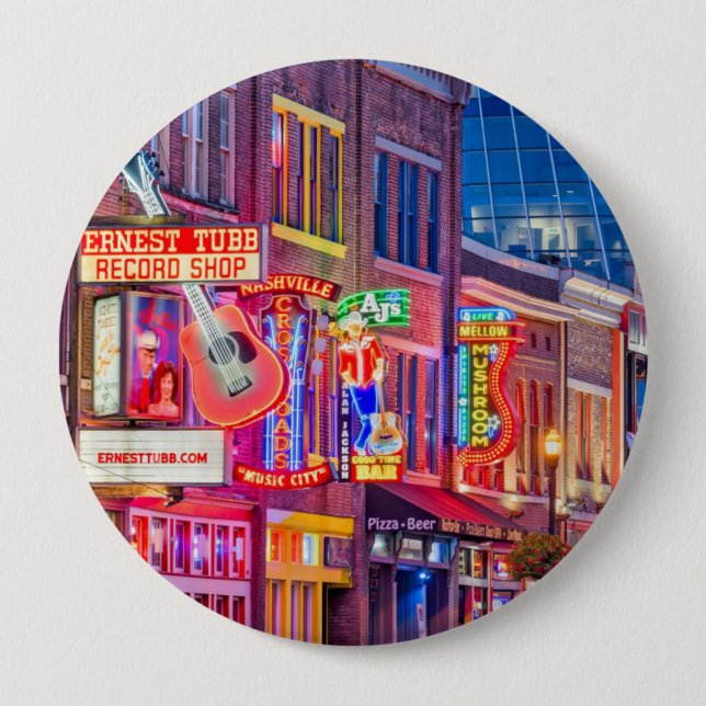 Broadway Street Downtown Nashville Tennessee 10 Cm Round Badge (Front)