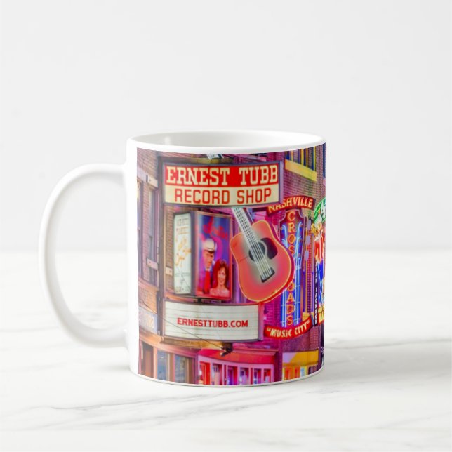 Broadway Street Downtown Nashville Tennessee Coffee Mug (Left)