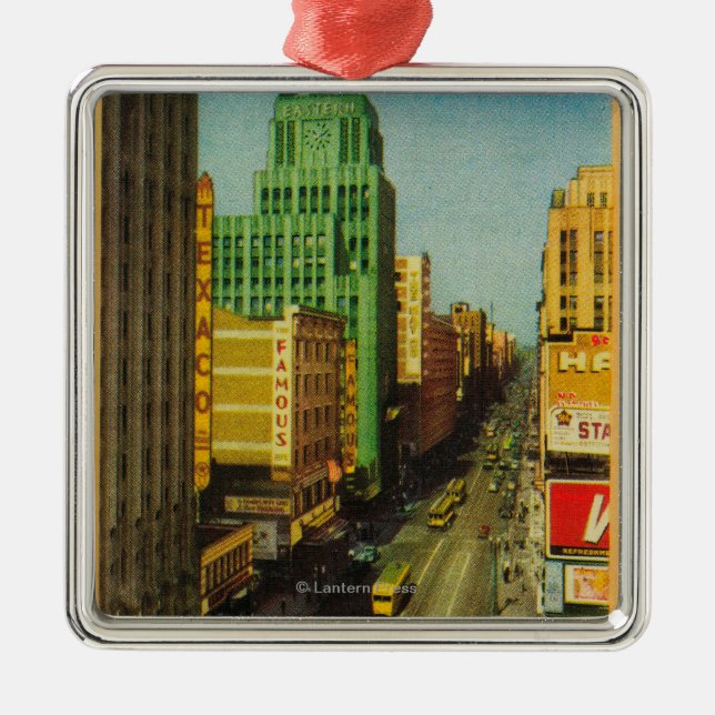 Broadway Street in Los Angeles, CA Metal Tree Decoration (Front)