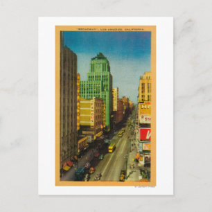 Broadway Street in Los Angeles, CA Postcard