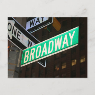 Broadway Street Sign Postcard