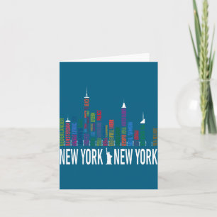 Broadway Theaters New York Skyline  Card