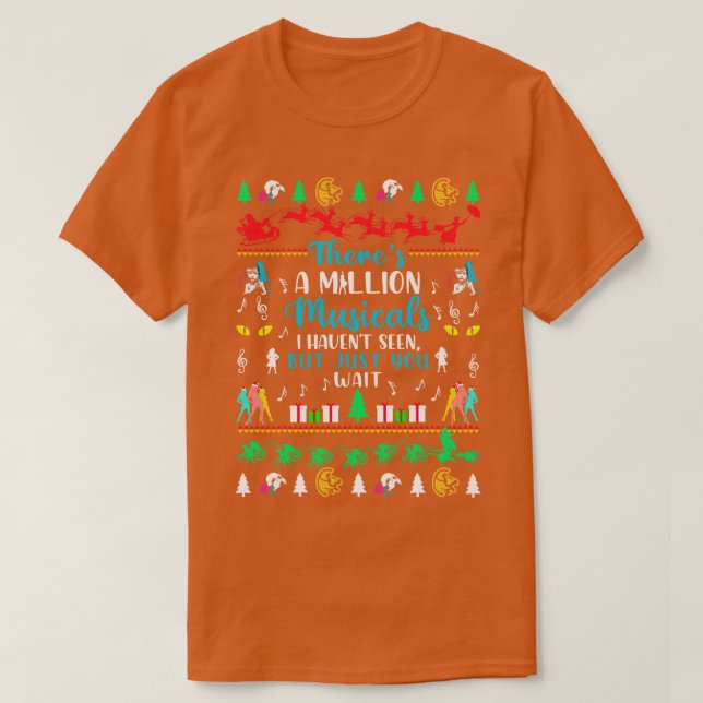 Broadway Theatre Ugly Christmas T-Shirt (Design Front)