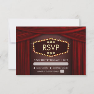 Broadway Themed Bat Mitzvah RSVP Card